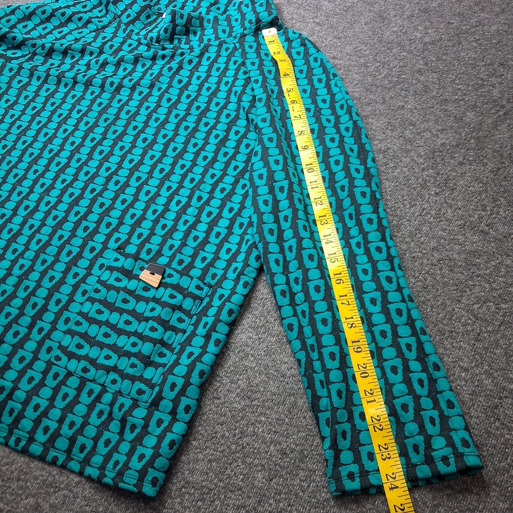 Habitat Clothes To Live In Teal Black  Funnel Neck Tunic Top Lagenlook SZ L - Picture 6 of 12